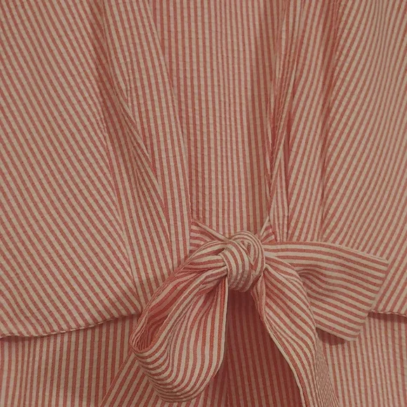Sugar + Lips Jumpsuit size XL Red or Dark Pink and White Stripes - Picture 2 of 16